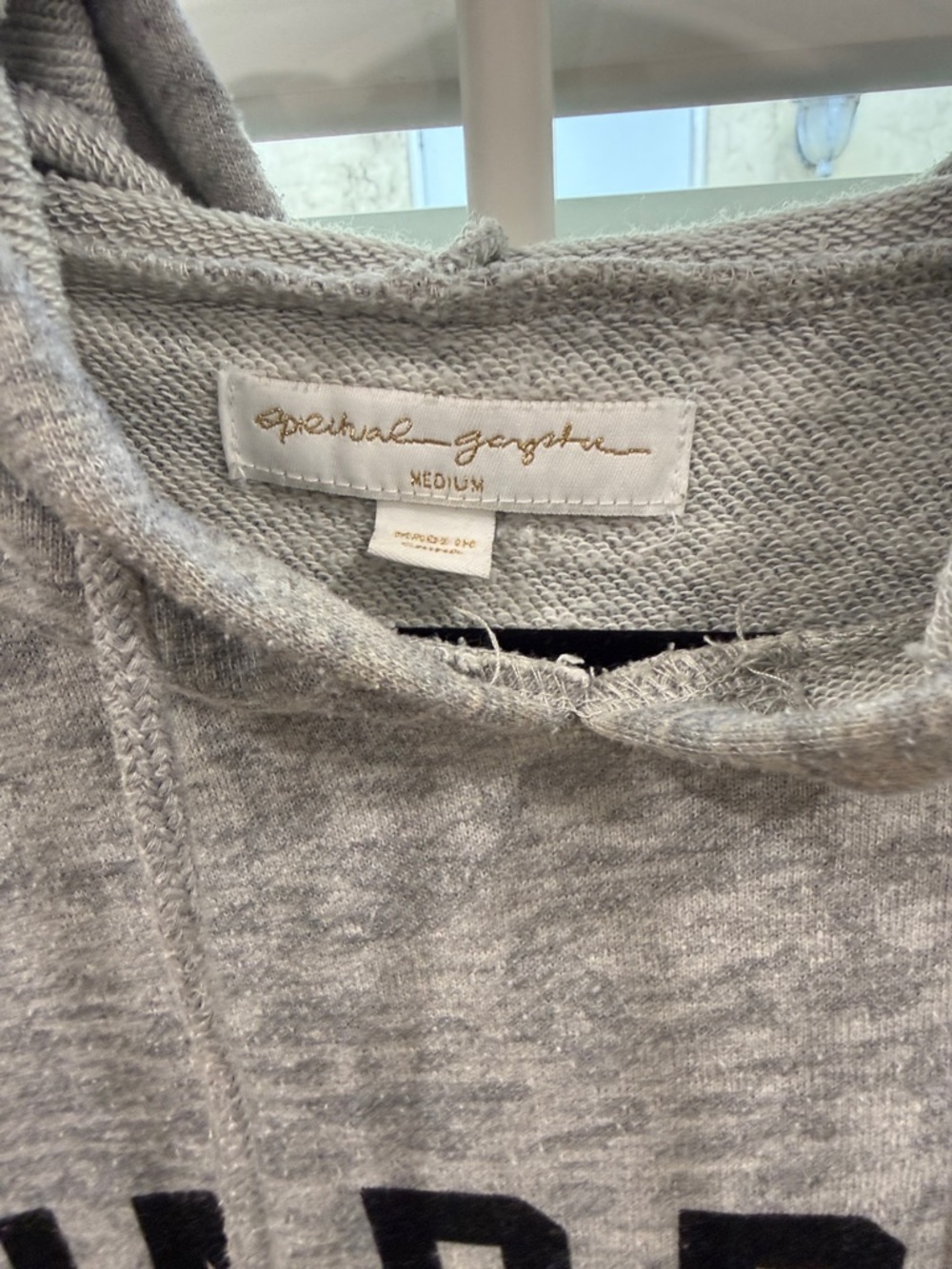 Spiritual Gangster Gray 'Warrior' Cropped Hoodie - Picture 2 of 4